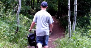 Eight Year Old Hiking With the Lightweight Pack Wheel Hiking Cart
