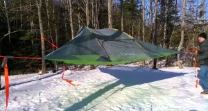 Pitching our Tentsile,a camping hammock type tent, bit like floating treehouse in NB, 01.01.2015
